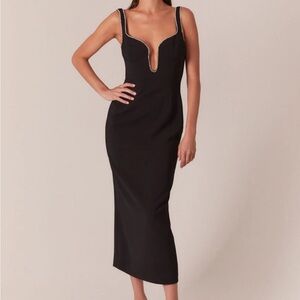 Bardot Brooklyn Diamonte Midi Dress in Black